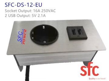 5v 2.1A bettete Tischplatten-Möbel-Steckdose mit einzelnem EU-Stecker/Doppel-USB Aufladung ein