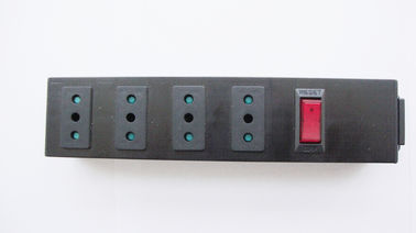 Italy/Chile 4 Outlet Mountable European Power Strip Bar With Surge Protector / On Off Switch and Connector IEC 320 Plug