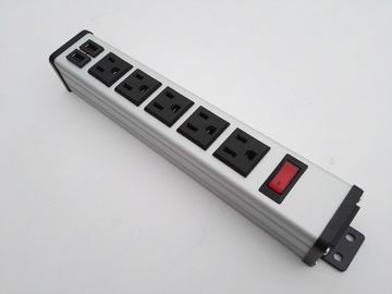 Stecker-Energie-Streifen des Desktop-5 flacher mit USB-Ladegerät, 5 Sockel-Energie-Stange 5v 2.4A/1A