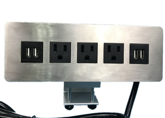 Qualität  Edge Mount Desktop Power Outlet With USB 4 Port ,3 Outlet Power / Data Distribution Unit usine